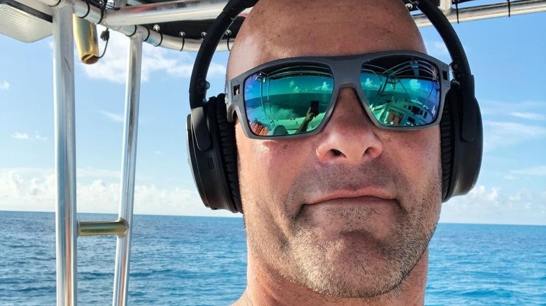 Bryan Baeumler takes a selfie on a boat