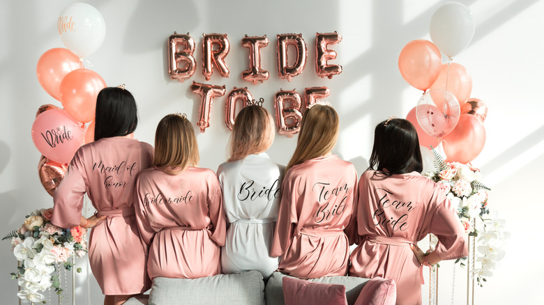 Bridal party celebrating bachelorette