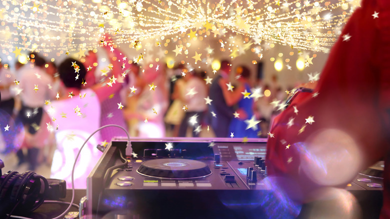 guests dancing at wedding reception