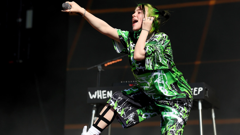 Billie Eilish performing in concert