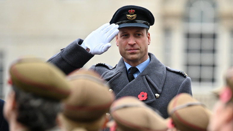 Prince William saluting