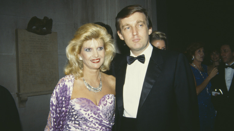 Donald Trump with his first wife, Ivana Trump pose for a picture