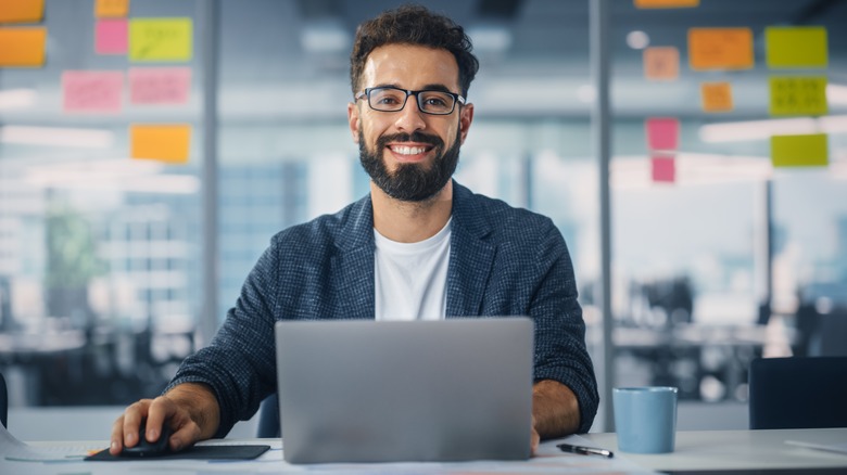 man working on his laptop