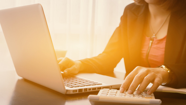 girl working on a computer