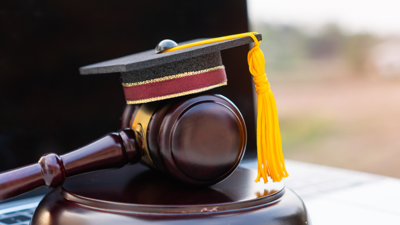 little graduation cap on a mallet