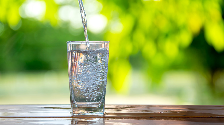 Water being poured into cup