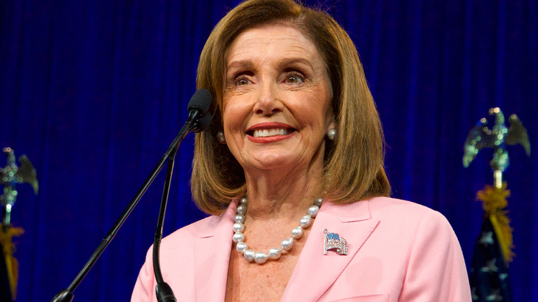 Nancy Pelosi speaking at the Democratic National Convention 