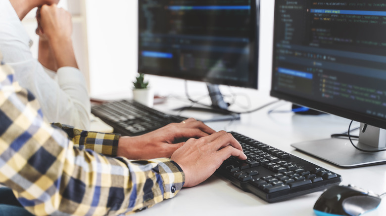 programmer working at his desk