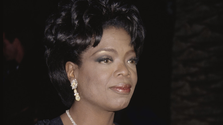 Oprah Winfrey looking serious