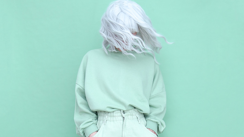 Girl in pastel outfit