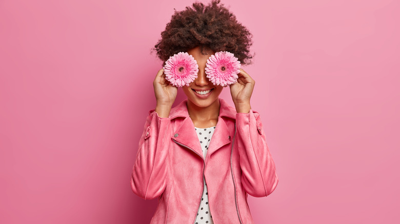 Woman wearing pink