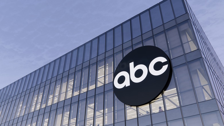 ABC network sign on the side of a building