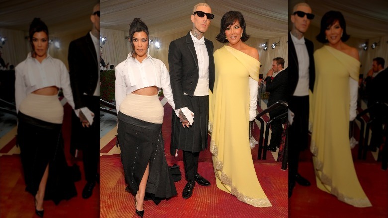 Travis Barker, Kourtney Kardashian and Kris Jenner at the Met Gala 2022