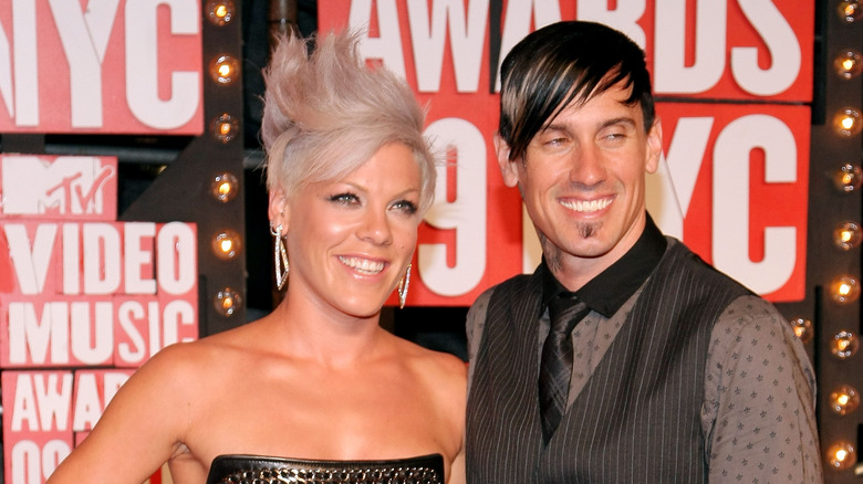 Pink and Carey Hart at event
