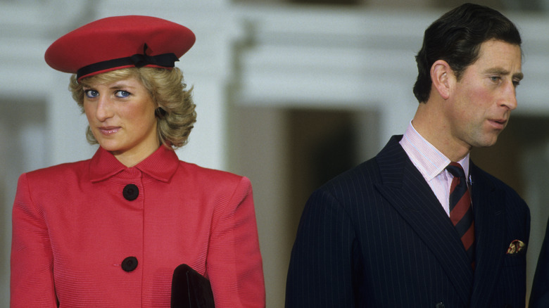 Prince Charles and Princess Diana standing apart