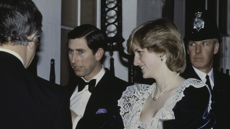 Princess Diana and Prince Charles in black tie attire