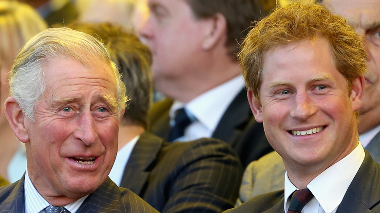 Prince Charles and Prince Harry share a laugh