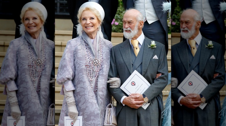 Prince and Princess Michael of Kent smiling outside