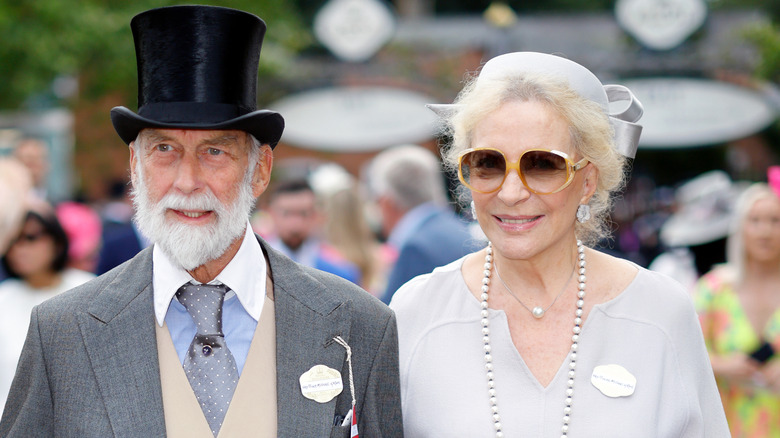 Prince and Princess Michael of Kent  walking