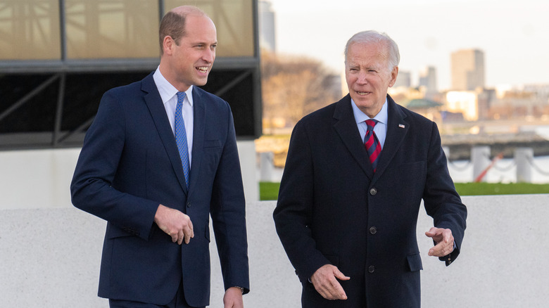 Prince William and President Biden talking