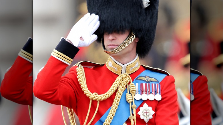 Prince William saluting at Trooping the Colour