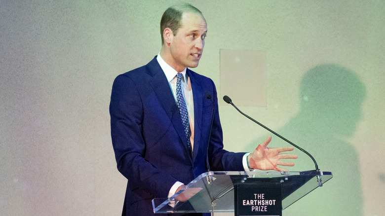 Prince William speaking at the Earshot Prize event