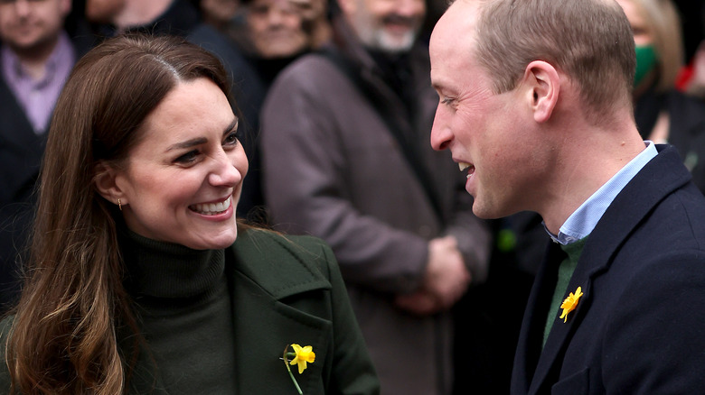 Kate Middleton, Prince William smiling 