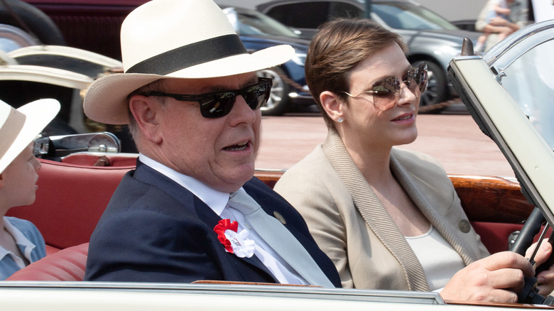 Prince Albert Princess Charlene on a drive