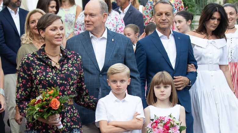 Princess Charlene and family at event