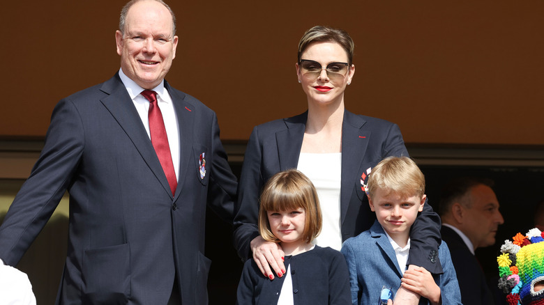 Prince Albert, Princess Charlene, and their children