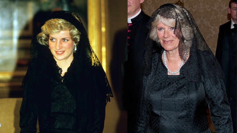 Princess Diana and Camilla Parker-Bowles at an event