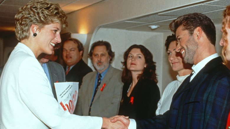 Princess Diana and George Michael smiling