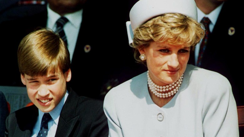 Young Prince William and Princess Diana