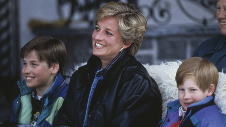 Princess Diana with Princes William and Harry