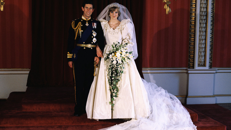 Princess Diana and Prince Charles on their wedding day