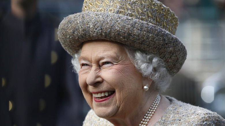 Queen Elizabeth laughing