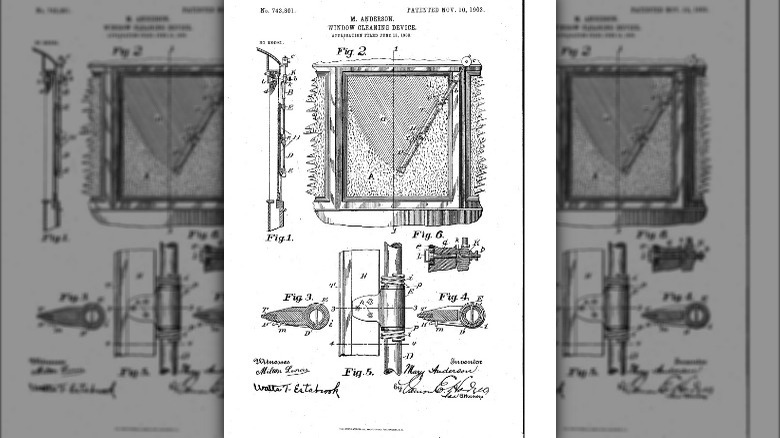 Mary Anderson's invention drawing