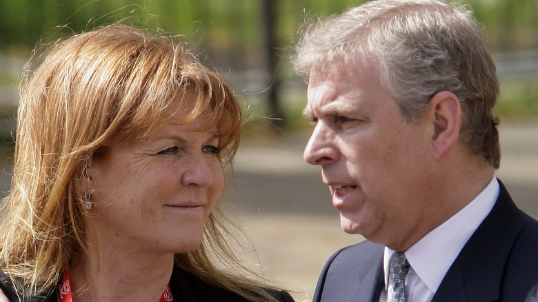 Sarah Ferguson looking at Prince Andrew