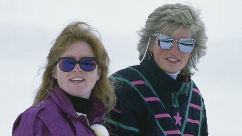 Sarah Ferguson and Princess Diana in sunglasses