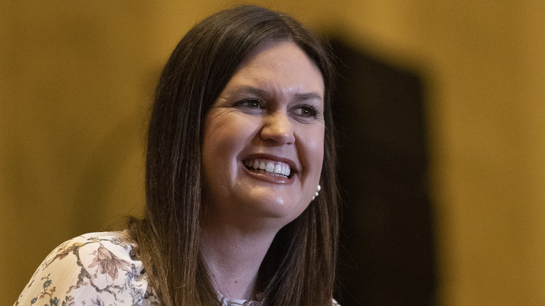 Sarah Huckabee Sanders smiling