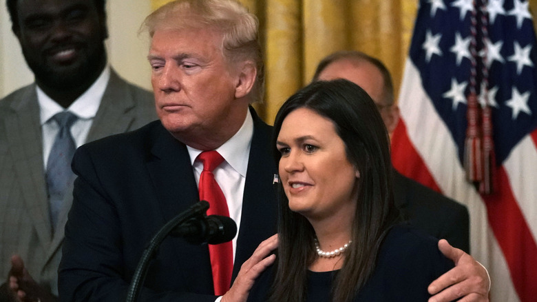 Sarah Huckabee Sanders with President Trump