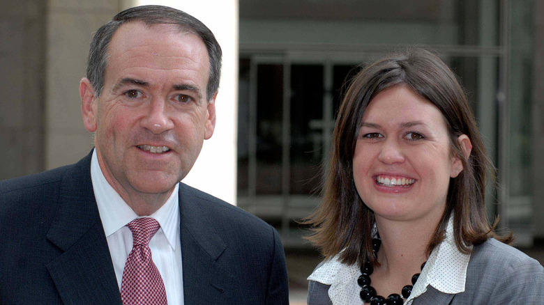 Sarah and Mike Huckabee smiling