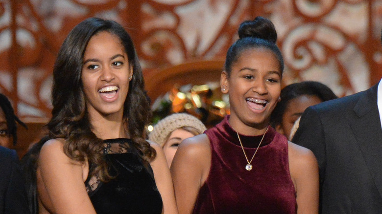 Malia and Sasha Obama at event