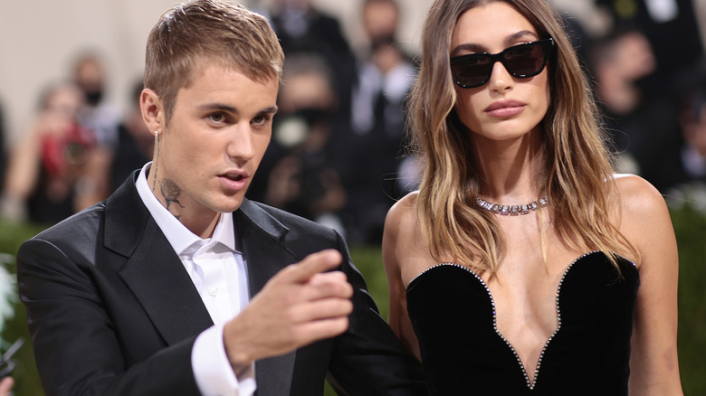 Justin Bieber and Hailey Baldwin at the Met Gala 2021