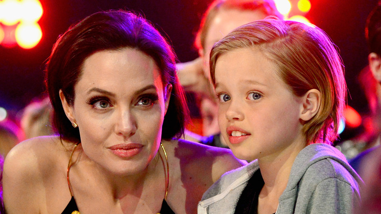 Shiloh Jolie-Pitt with Angelina Jolie