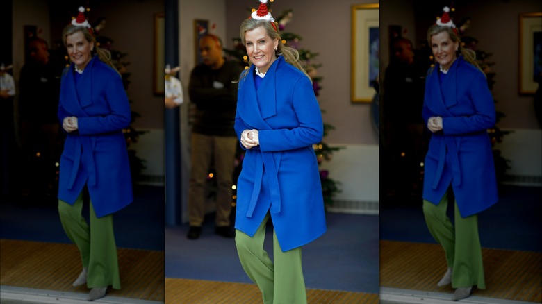 Sophie, Duchess of Edinburgh wearing a Christmas hat 