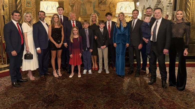 The Trump family posing at Mar-a-Lago on election night