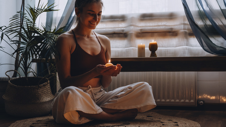 woman meditating