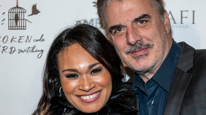 Chris Noth and his wife, Tara Wilson, smiling 