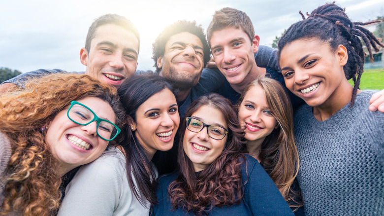 Group of young people smiling